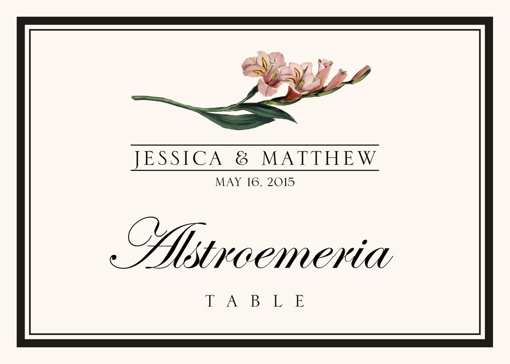 Leaves, Flowers, Grapes, Vineyard, and Fruit Wedding Table Names and